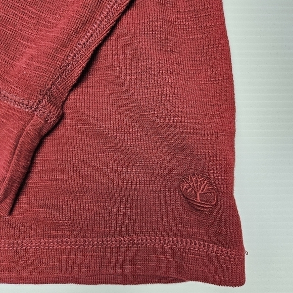 Timberland Thermal Henley Shirt Mens XL Burgundy Red Long Sleeve Casual - Picture 7 of 9